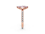 Rose gold Marquise Cut Morganite Solitaire Pavé Band with Four-Prong Setting_2