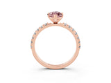 Rose gold Marquise Cut Morganite Solitaire Pavé Band with Four-Prong Setting_3