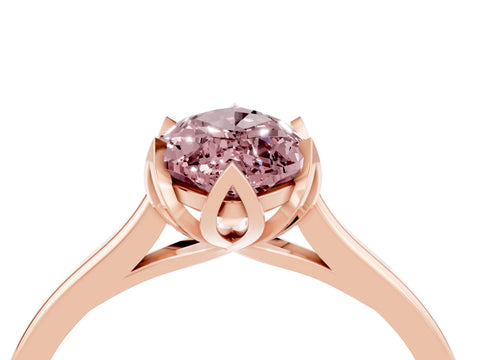 Rose gold Marquise Cut Morganite Solitaire Ring with Flower Prong Setting and Classic Band_16