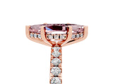 Rose gold Marquise Cut Morganite Solitaire Ring with Pavé Band and Four-Prong Setting_29