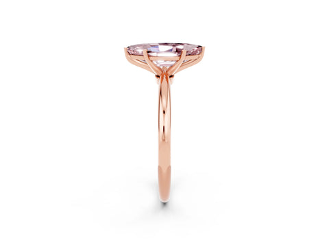Rose gold Marquise Cut Morganite Solitaire Ring with Six-Prong Setting and Classic Band_2