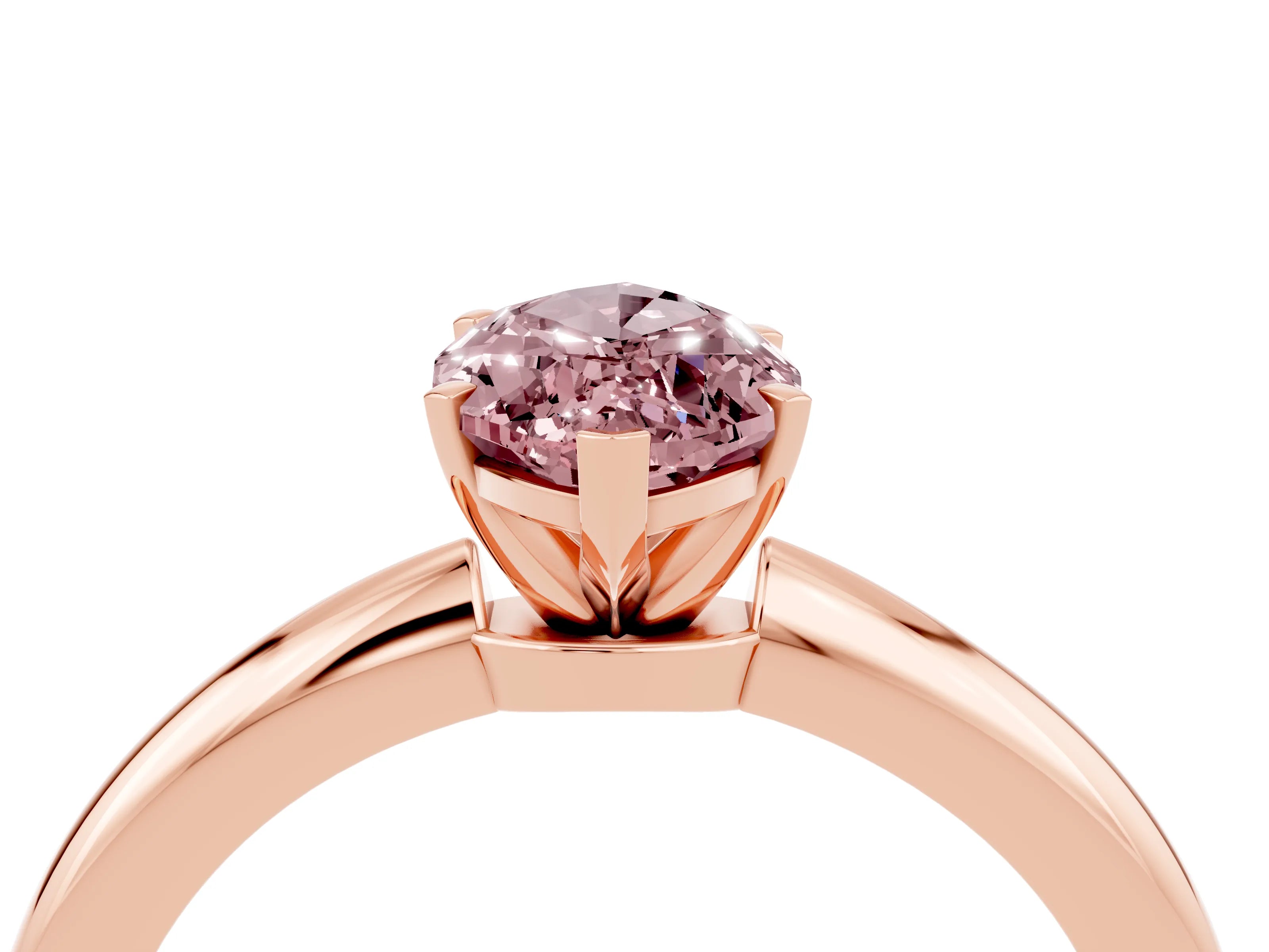 Rose gold Marquise Cut Morganite Solitaire Ring with Six-Prong Setting and Classic Band_4