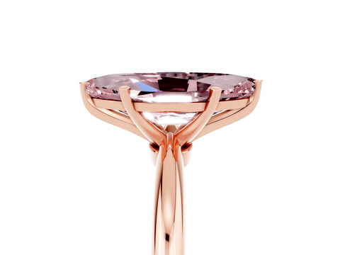 Rose gold Marquise Cut Morganite Solitaire Ring with Six-Prong Setting and Classic Band_5
