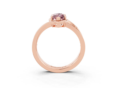 Rose gold Marquise Cut Morganite Solitaire Ring with Split Shank and Prong Setting_3