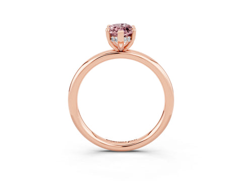 Rose gold Marquise Cut Morganite Solitaire Ring with Thin Band and Four-Prong Setting_15