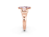 Rose gold Marquise Cut Morganite Solitaire Ring with Wide Band and Prong Setting_2