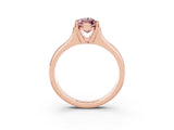 Rose gold Marquise Cut Morganite Solitaire Ring with Wide Band and Prong Setting_3
