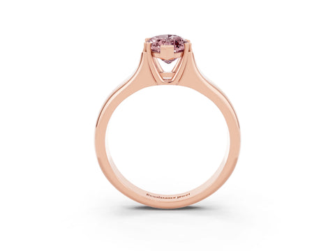 Rose gold Marquise Cut Morganite Solitaire Ring with Wide Band and Prong Setting_3