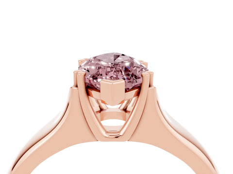 Rose gold Marquise Cut Morganite Solitaire Ring with Wide Band and Prong Setting_4