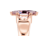Rose gold Marquise Cut Morganite Solitaire Ring with Wide Band and Prong Setting_5