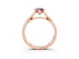 Rose gold Marquise Cut Morganite Solitaire Twist Band Prong Setting Ring_39