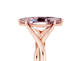 Rose gold Marquise Cut Morganite Solitaire Twist Band Prong Setting Ring_41