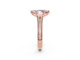 Rose gold Marquise Cut Morganite Split Shank Engagement Ring with Pavé Band_2