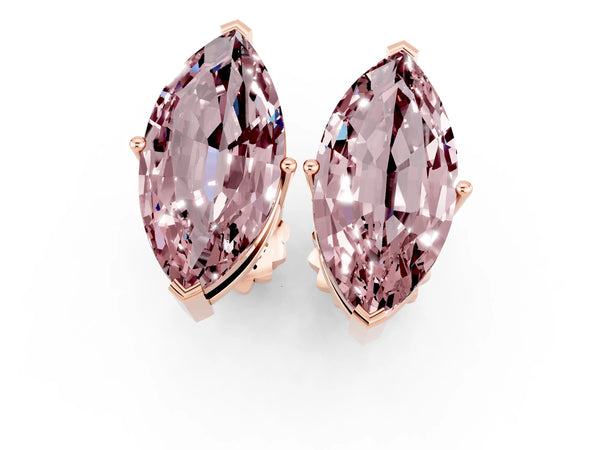 Rose gold Marquise Cut Morganite Stud Earrings