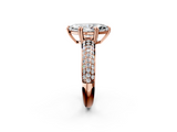 Rose gold Marquise Cut Pave Diamond Engagement Ring with Channel Set Band and Four-Prong Setting_22
