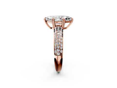 Rose gold Marquise Cut Pave Diamond Engagement Ring with Channel Set Band and Four-Prong Setting_22