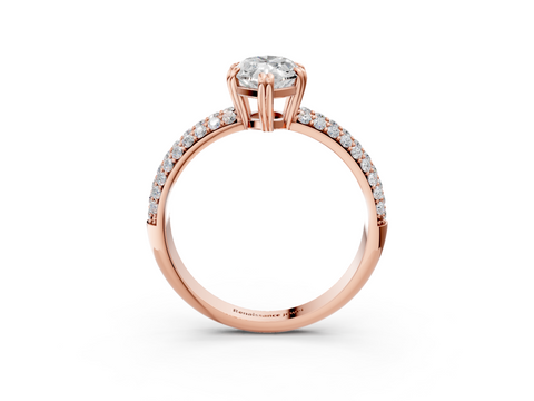 Rose gold Marquise Cut Pave Diamond Engagement Ring with Channel Set Band and Four-Prong Setting_23
