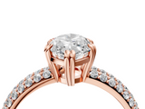 Rose gold Marquise Cut Pave Diamond Engagement Ring with Channel Set Band and Four-Prong Setting_24