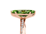 Rose gold Marquise Cut Peridot Engagement Ring with Side Stone Accents and Four-Prong Setting_32