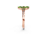 Rose gold Marquise Cut Peridot Engagement Ring with Side Stone Accents and Four-Prong Setting_62