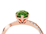 Rose gold Marquise Cut Peridot Engagement Ring with Side Stone Accents and Four-Prong Setting_64