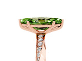 Rose gold Marquise Cut Peridot Engagement Ring with Side Stone Accents and Four-Prong Setting_65