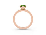 Rose gold Marquise Cut Peridot Milgrain Pavé Engagement Ring with Four-Prong Setting_3