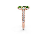 Rose gold Marquise Cut Peridot Pave Band Solitaire Ring with Four-Prong Setting_14
