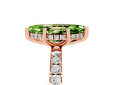 Rose gold Marquise Cut Peridot Pave Band Solitaire Ring with Four-Prong Setting_17