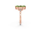 Rose gold Marquise Cut Peridot Ring with Side Stones and Four-Prong Setting_38