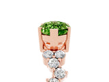 Rose gold Marquise Cut Peridot Scattered Round Accent Ring with Prong Setting_17