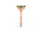 Rose gold Marquise Cut Peridot Solitaire Celtic Knot Ring with Four-Prong Setting_14