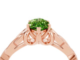 Rose gold Marquise Cut Peridot Solitaire Celtic Knot Ring with Four-Prong Setting_16