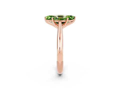 Rose gold Marquise Cut Peridot Solitaire Engagement Ring with Cathedral Setting and Four-Prong Mount_14