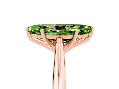 Rose gold Marquise Cut Peridot Solitaire Engagement Ring with Cathedral Setting and Four-Prong Mount_17