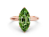 Rose gold Marquise Cut Peridot Solitaire Engagement Ring with Cathedral Setting and Four-Prong Mount_24