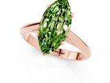 Rose gold Marquise Cut Peridot Solitaire Engagement Ring with Cathedral Setting and Four-Prong Mount_25