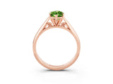 Rose gold Marquise Cut Peridot Solitaire Engagement Ring with Cathedral Setting and Four-Prong Mount_27