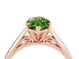 Rose gold Marquise Cut Peridot Solitaire Engagement Ring with Cathedral Setting and Four-Prong Mount_28