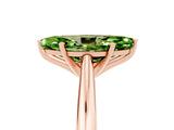 Rose gold Marquise Cut Peridot Solitaire Engagement Ring with Cathedral Setting and Four-Prong Mount_29