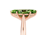 Rose gold Marquise Cut Peridot Solitaire Engagement Ring with Cathedral Setting and Four-Prong Mount_77