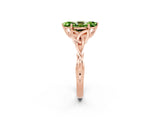 Rose gold Marquise Cut Peridot Solitaire Engagement Ring with Celtic Knot Band and Four-Prong Setting_2