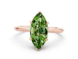 Rose gold Marquise Cut Peridot Solitaire Engagement Ring with Classic Band and Four-Prong Setting_24