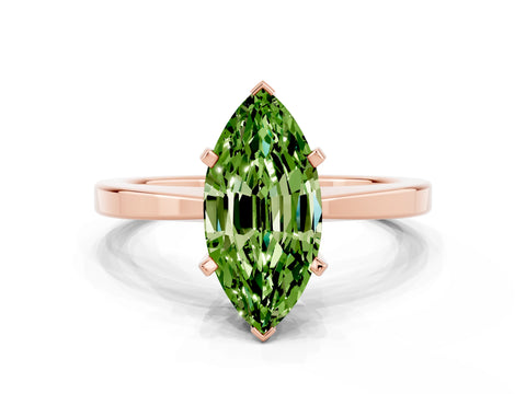Rose gold Marquise Cut Peridot Solitaire Engagement Ring with Classic Band and Four-Prong Setting_24