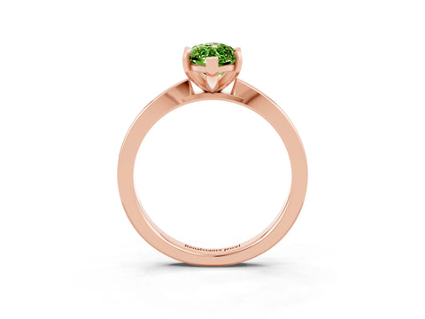 Rose gold Marquise Cut Peridot Solitaire Engagement Ring with Classic Band and Four-Prong Setting_27