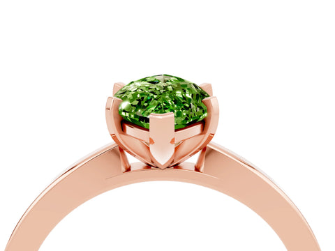 Rose gold Marquise Cut Peridot Solitaire Engagement Ring with Classic Band and Four-Prong Setting_28