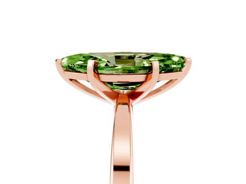 Rose gold Marquise Cut Peridot Solitaire Engagement Ring with Classic Band and Four-Prong Setting_29