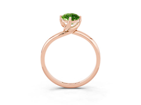 Rose gold Marquise Cut Peridot Solitaire Engagement Ring with Four-Prong Setting and Classic Band_15