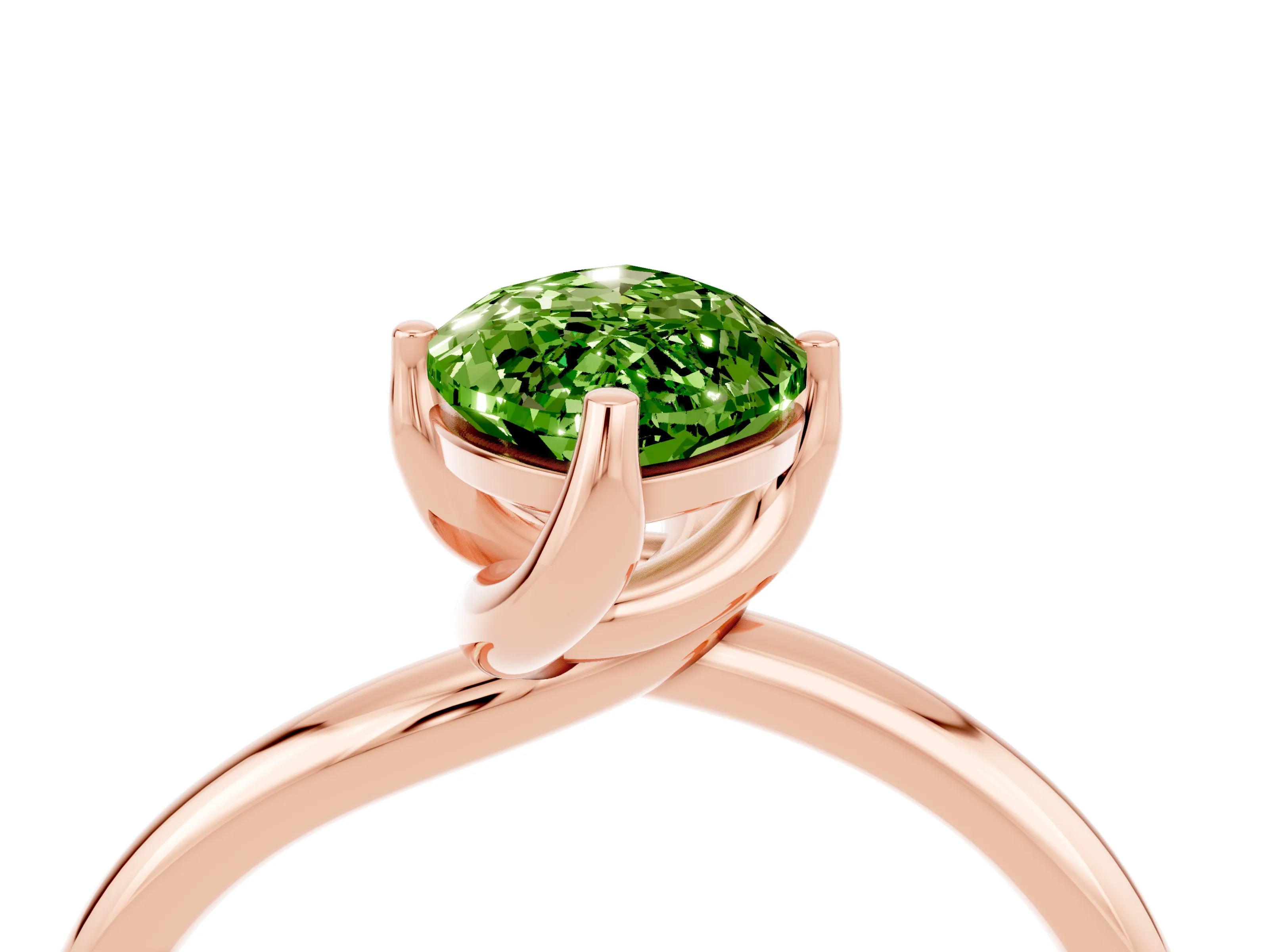 Rose gold Marquise Cut Peridot Solitaire Engagement Ring with Four-Prong Setting and Classic Band_16