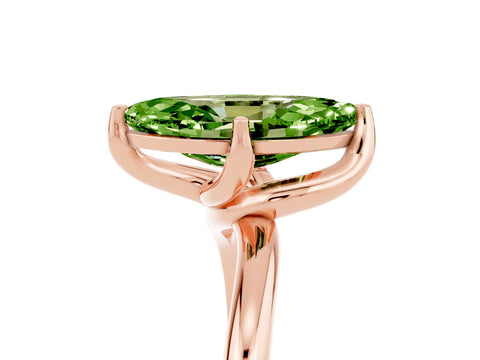 Rose gold Marquise Cut Peridot Solitaire Engagement Ring with Four-Prong Setting and Classic Band_17
